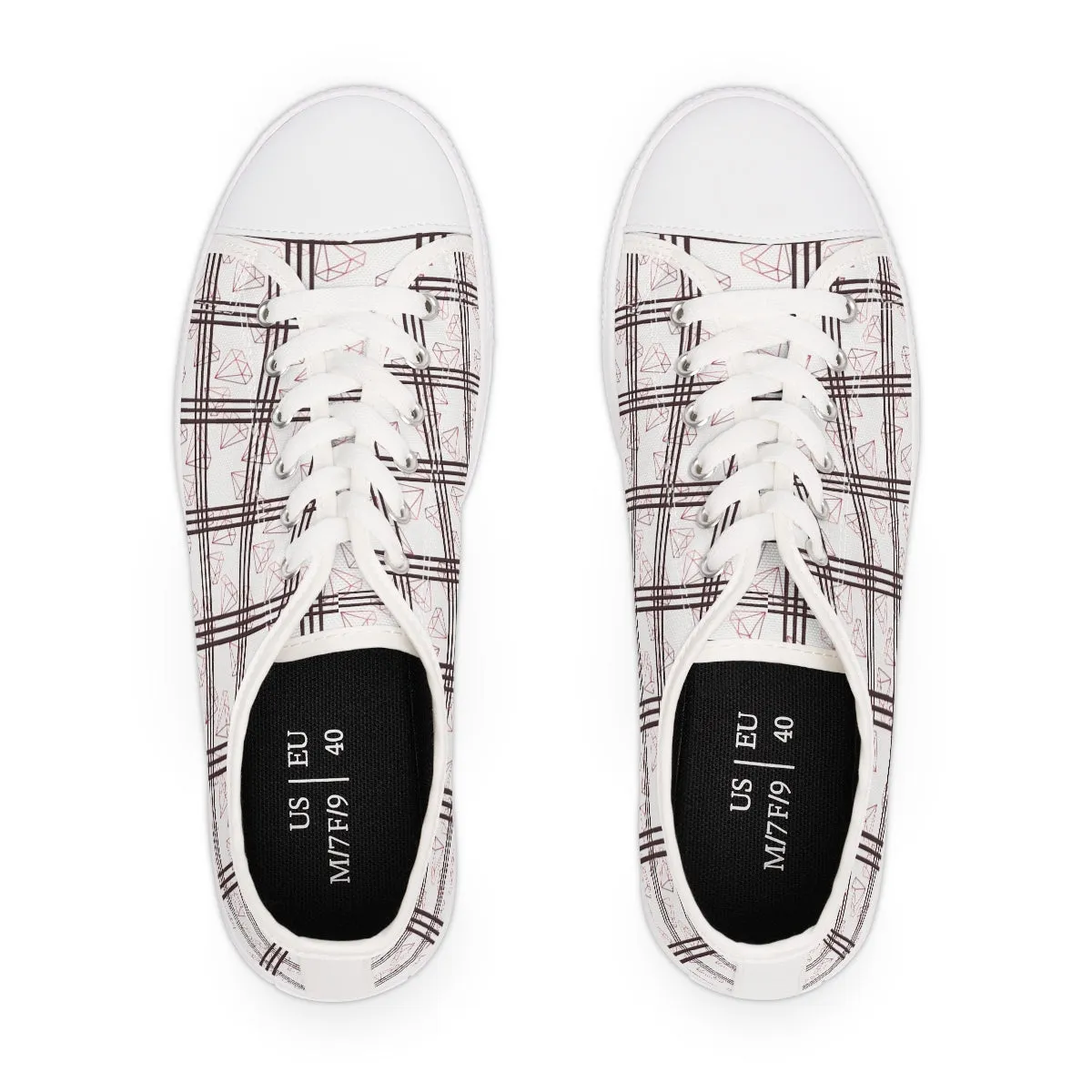 Women's Low Top Plaid and diamonds Sneakers