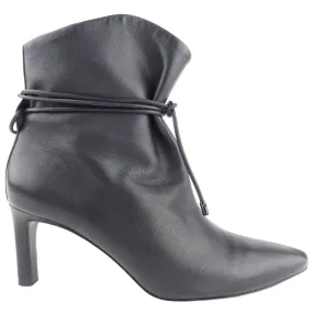 Zimmermann Black Leather Ruched Ankle Tie Heeled Boot - 38